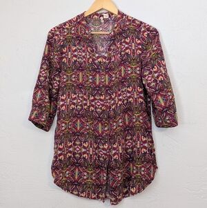 4 FOR $24 Womens Colorful Boho Patterned Comfy Lightweight Casual Blouse Top M